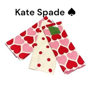 NWT Kate Spade ♠️ Heart and Polka Dot Towels-3 included